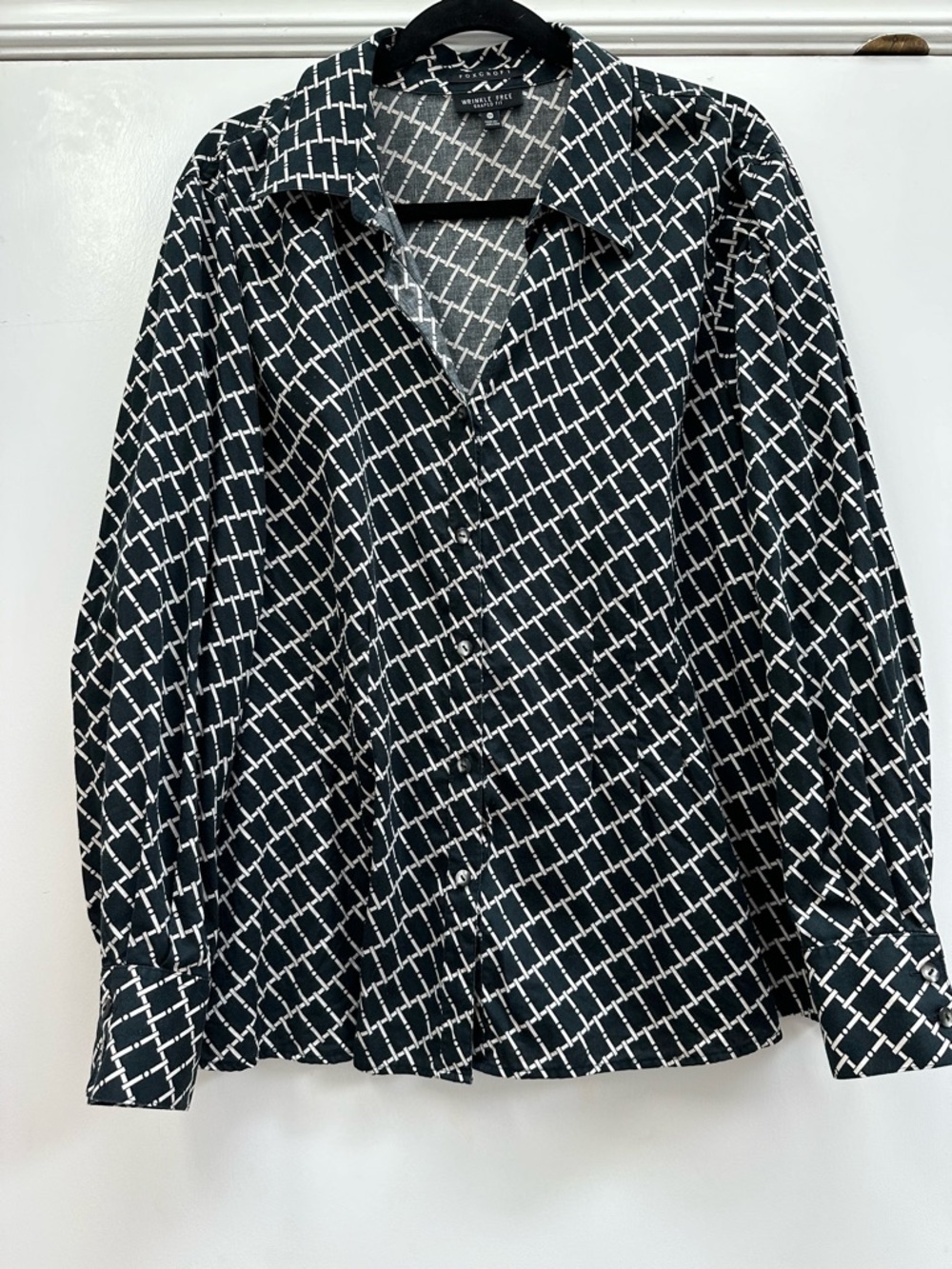 Foxcroft long sleeve cotton button down blouse size 18W
